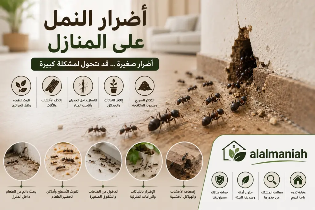 اضرار النمل على المنازل