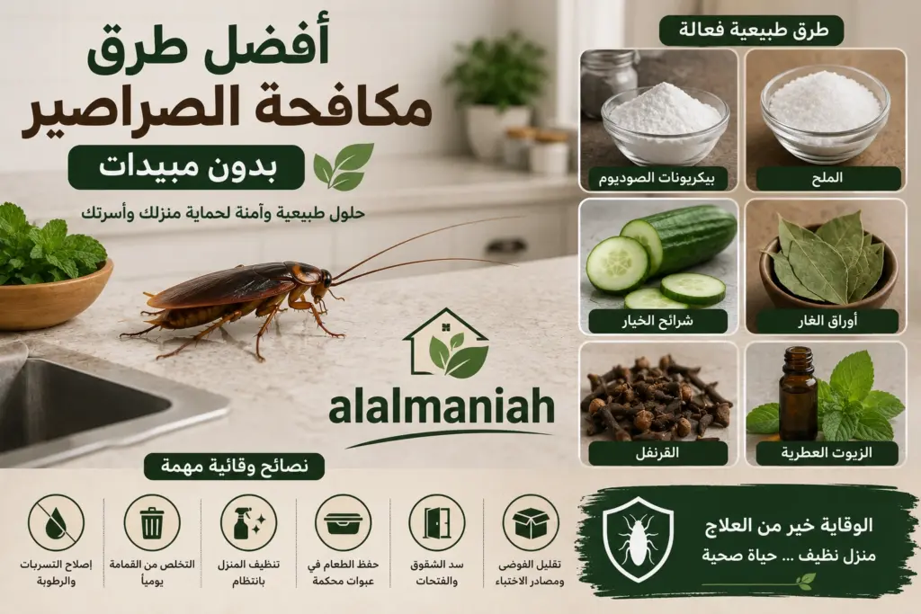 افضل طرق مكافحة الصراصير بدون مبيدات
